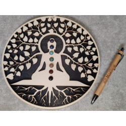 Bouddha avec chakras en minéraux