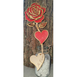 Rose en bois personnalisée