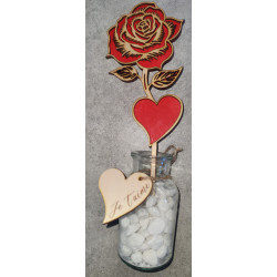 Rose en bois personnalisée
