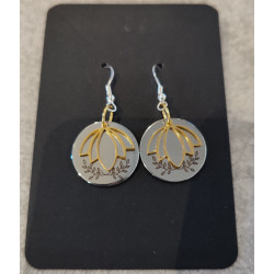 Boucles d'oreille en acier "Lotus"
