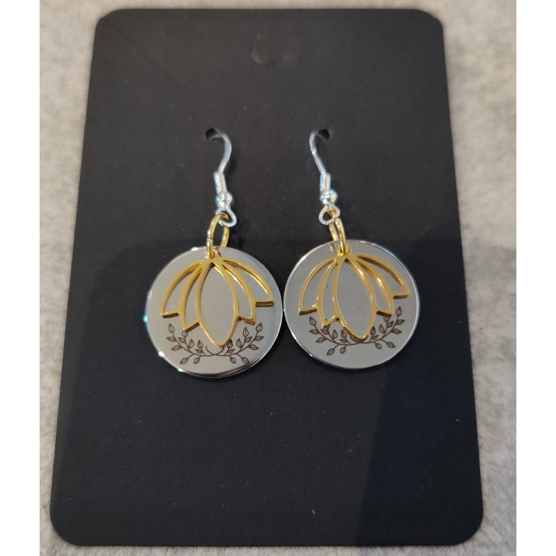 Boucles d'oreille en acier "Lotus"