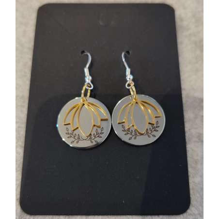 Boucles d'oreille en acier "Lotus"