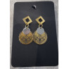 Boucles d'oreille en acier "Lotus et lune"
