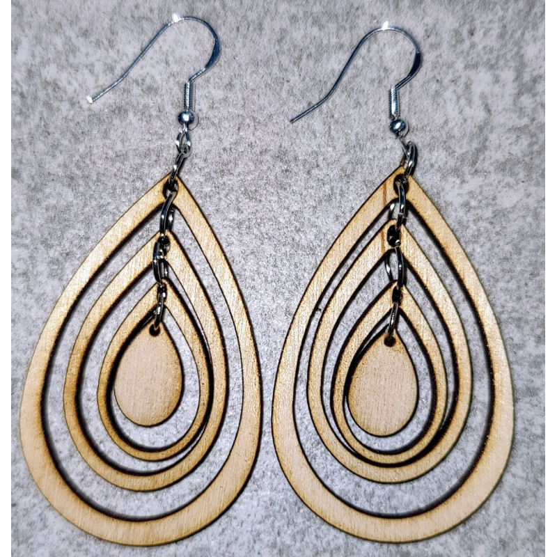 Boucles d'oreille "gouttes entrelacées"