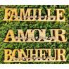 Décoration en Bois – Famille, Amour & Bonheur personnalisable