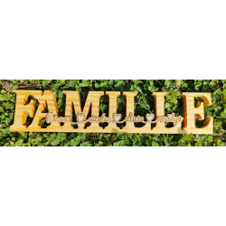 Décoration en Bois – Famille, Amour & Bonheur personnalisable
