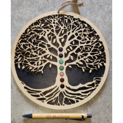 Arbre de vie avec chakras en minéraux