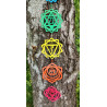 Suspension chakras en bois avec pierres naturelles – 1 mètre – Maëlicia