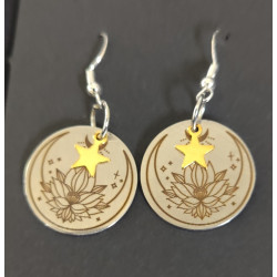Boucles d'oreilles Lotus Astral en Acier Inoxydable Argenté