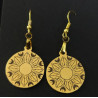 Boucles d'oreilles Soleil Mandala en Acier Inoxydable Doré