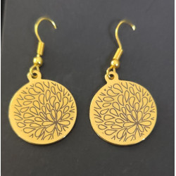 Boucles d'oreilles Pétales Graphiques en Acier Inoxydable Doré