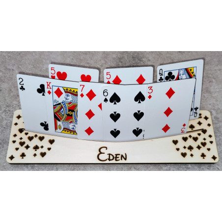 Porte-cartes de jeu en bois personnalisé - Prénom au choix - Maëlicia