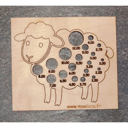 Jauge à aiguilles à tricot en bois - Mouton Artisanal | Maelicia
