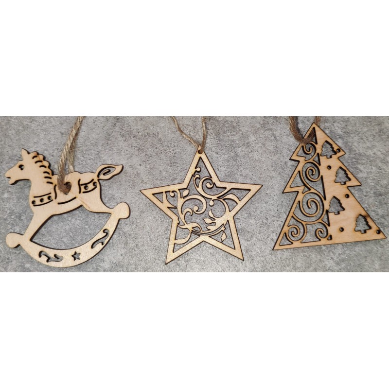 Boules de noël lot de 3 "étoile"
