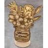 Vase et fleurs pour les grands-mères.