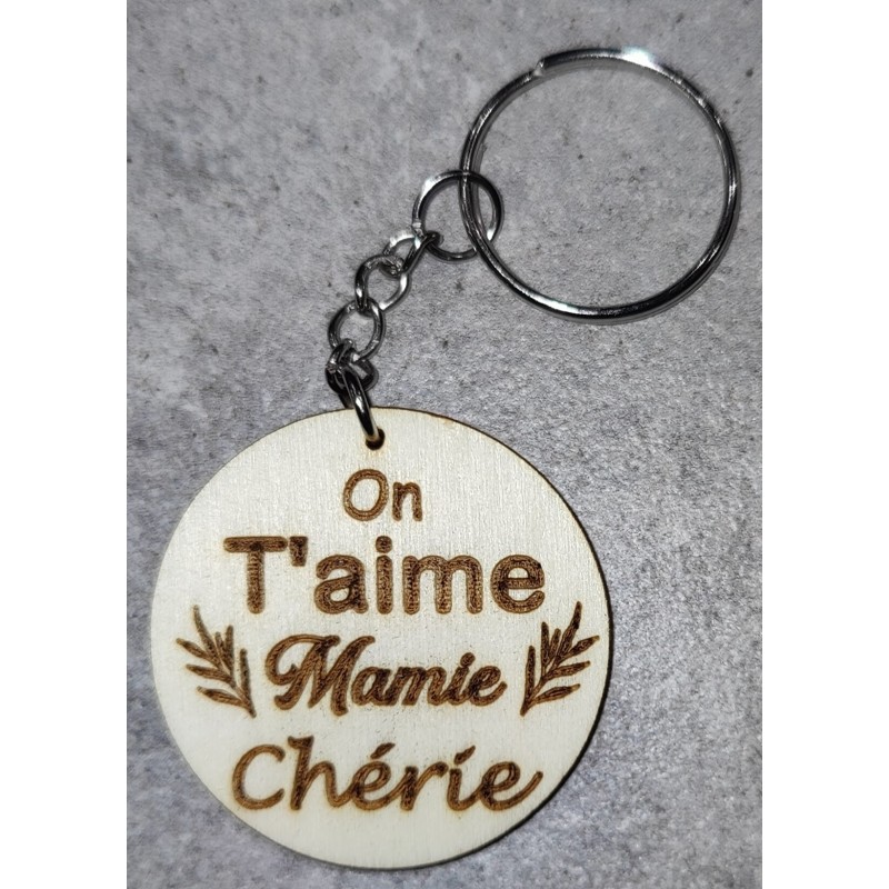 Porte clé "On t'aime mamie chérie"