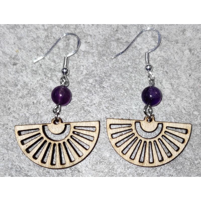 Boucle d'oreille améthyste