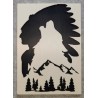 Silhouette spirituelle : Indien et loup