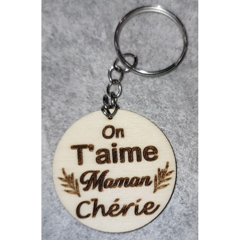 Porte clé "On t'aime maman chérie"