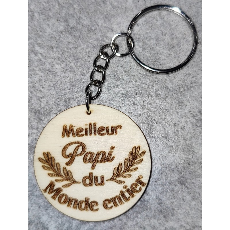 Porte clé "Meilleur papi du monde entier"
