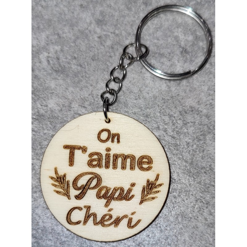 Porte clé "On t'aime papi chéri"