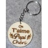 Porte clé "On t'aime papi chéri"