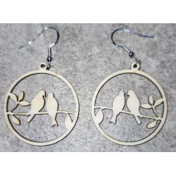 Boucles d'oreille "Oiseaux sur une branche"