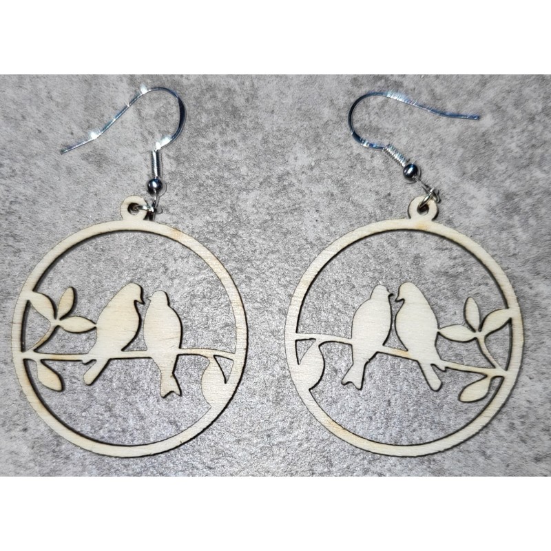 Boucles d'oreille "Oiseaux sur une branche"