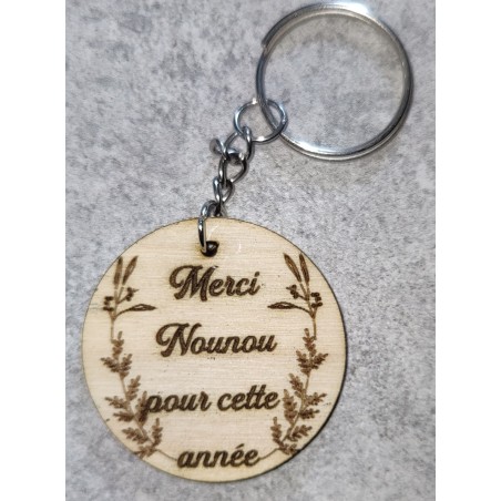 Porte clé "Merci nounou pour cette année"